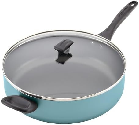 Farberware Nonstick Aluminum Jumbo Cooker Saute Pan, Helper Handle, 6-Quart