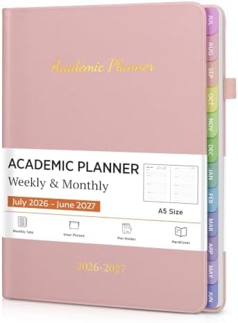 Academic Planner 2026-2027, July 2026 - June 2027 with Colorful Tabs