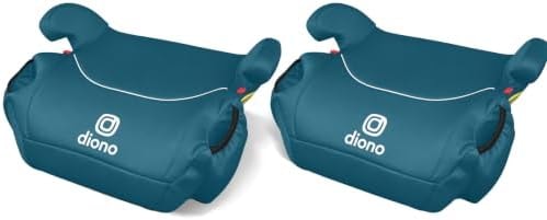 Diono Solana, No Latch, Pack of 2 Backless Booster Car Seats, Lightweight, Machine Washable Covers, Cup Holders, Blue Razz Ice