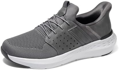 Bruno Marc Men's Hands Free Slip-on Loafers Casual Shoes Sneakers Breathable Knit Comfortable Lightweight Walking Shoes,Size 11,Grey,BMUMWA2506