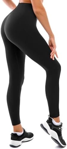 Fawarior High Waisted Leggings for Women, Black LXL