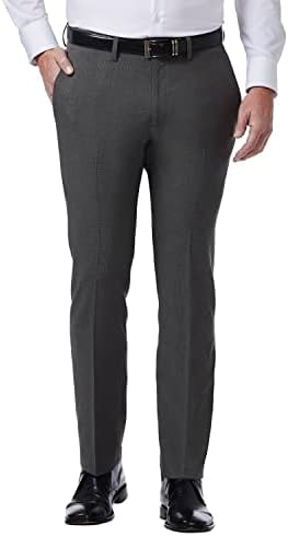 Kenneth Cole Reaction Men's Stretch Heather Tic Slim Fit Flat Front Dress Pant, Medium Grey, 36Wx29L