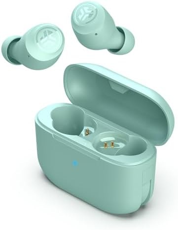 JLab Go Air Pop True Wireless Earbuds, in Ear Headphones, Bluetooth Earphones, Ear Buds with 32H Playtime, Bluetooth Earbuds with Microphone, USB Charging Case, Dual Connect, EQ3 Sound, Mint