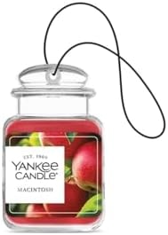 Yankee Candle Car Jar Ultimate Hanging Air Freshener, Macintosh Scent, Neutralizes Odors, Up to 30 Days