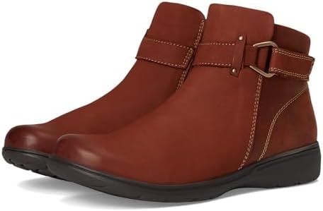 Clarks Collection Women's Carleigh Drift Ankle Boot, British Tan Leather, 9 N US