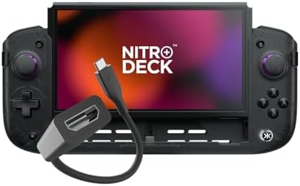 CRKD Nitro Deck+ with HDMI Adapter - Handheld Pro Controller for Nintendo Switch & OLED Model - TV Dockable - Programmable Sidekicks & Back Buttons - True Collection System (Clear Black Edition)