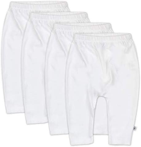Honest Baby unisex baby Cuff-less Multi-pack Honest Organic Cotton Cuff Less Harem Pants Multi Pack 4 Pack Bright White 0 3 Months, Pure White, 0-3 Months US