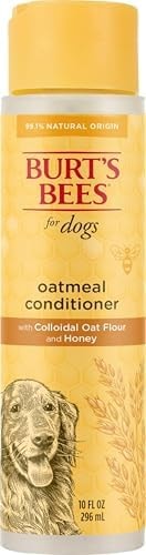 Burt's Bees for Pets Oatmeal Dog Conditioner with Colloidal Oat Flour and Honey, Moisturizes and Softens Dry Dog Coats, pH Balanced and Fragrance-Free, 95% Natural Origin, 10 Fl Oz
