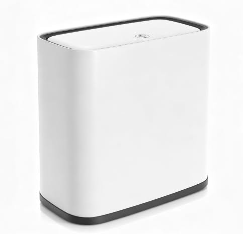 suyika Small Bathroom Trash Can with Lid 2.6 Gallon/10L Air-Press Trash Can