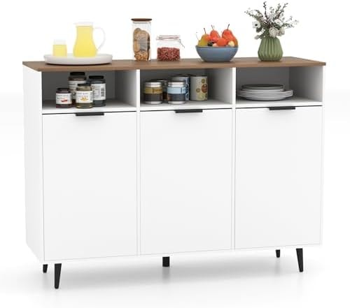 GIANTEX Sideboard Cabinet, 47" Kitchen Buffet Cabinet w/Storage Compartment