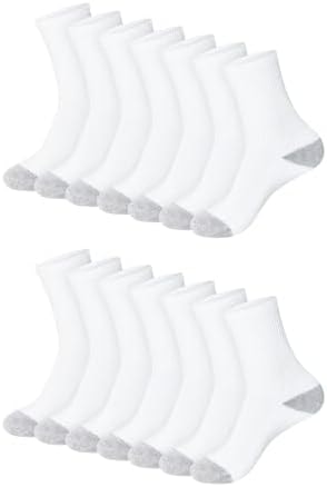 Hanes Womens Value Pack, Crew Soft Moisture-wicking Socks, Available In 10 And 14-packs, White - 14 Pack, 8-12 US