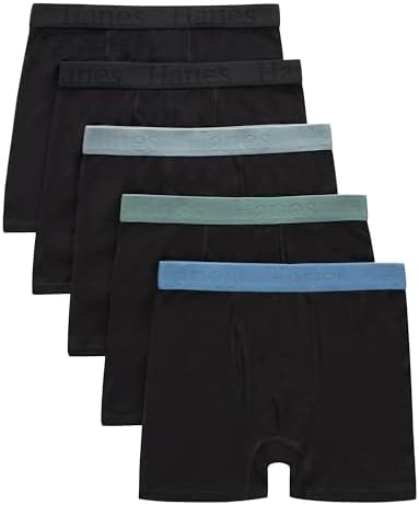 Hanes Boys' Originals Ultimate SuperSoft Boxer Brief Underwear, Assorted, 5-Pack