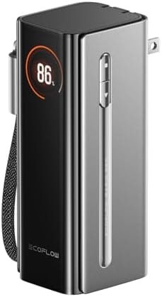 EF ECOFLOW RAPID Pro Power Bank with 67W Wall Plug, 10,000mAh 3-in-1 Portable Charger with Built-in USB-C Cable, 45W Fast Recharging, Travel Essentials for iPhone 17/16 Series, Galaxy, Laptops, and More