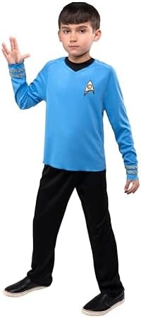 Star Trek Spock Official Youth Halloween Costume - Premium Quality Long Sleeve Top with Black Pants (L)