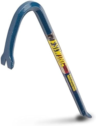 ESTWING Gooseneck Wrecking Bar - 5/8" x 18" USA Made Pry Bar with Angled Chisel End & Forged Steel Construction - EWB-18