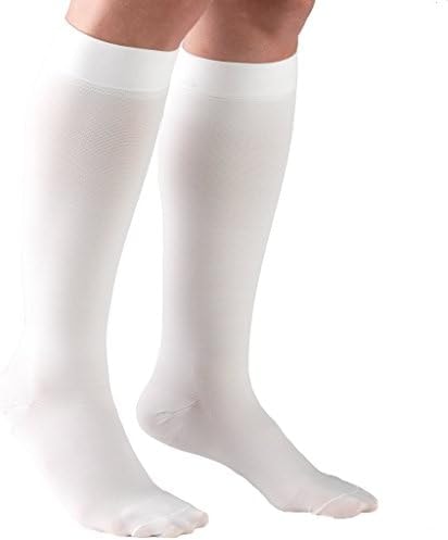 Truform 15-20 mmHg Compression Stockings, Men & Women, White, Small