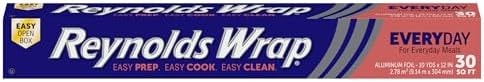 Reynolds Wrap Everyday Strength Aluminum Foil Roll, Freezer Safe and Grill Safe, Great for Foil Packets and Home Cooking, 12 Inches Wide, 30 Total Sq. Ft.