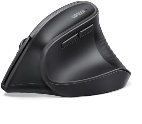 UGREEN Vertical Mouse, Wireless Bluetooth Ergonomic Mouse, Dual-Mode (BT 5.4 & USB 2.4G), Quiet Clicks, 4 Adjustable DPI (1000/1600/2000/4000), Compatible with Windows/Mac/Linux/Android/ChromeOS