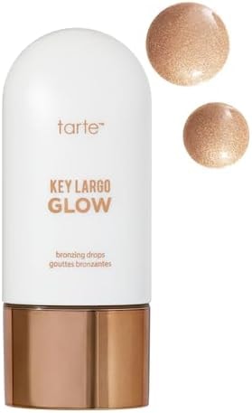 tarte key largo glow bronzing drops – Luminous Serum-Infused Liquid Bronzer with Vitamin E for Sun-Kissed Radiant Lightweight Hydration, Cruelty-Free, full size, champagne glow