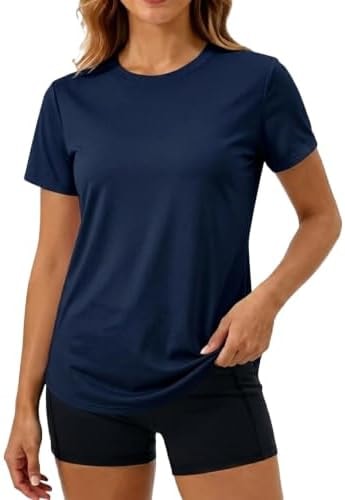 MAPICK Workout Tops for Women High Side Slit T-Shirt Soft Stretch Short Sleeve Tee Lightweight Casual Loose Fit Top