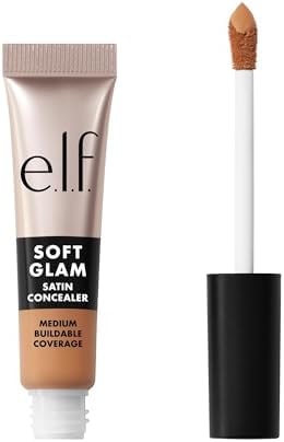 e.l.f. Soft Glam Satin Concealer, Medium Coverage For Blemishes & Under-Eye, Crease-Resistant, Long Lasting, Vegan & Cruelty-Free, 34 Medium Cool