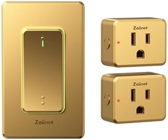 Zoiinet 2-Gang Wireless Outlet Switch, Upgrade Dual Remote Control Outlet