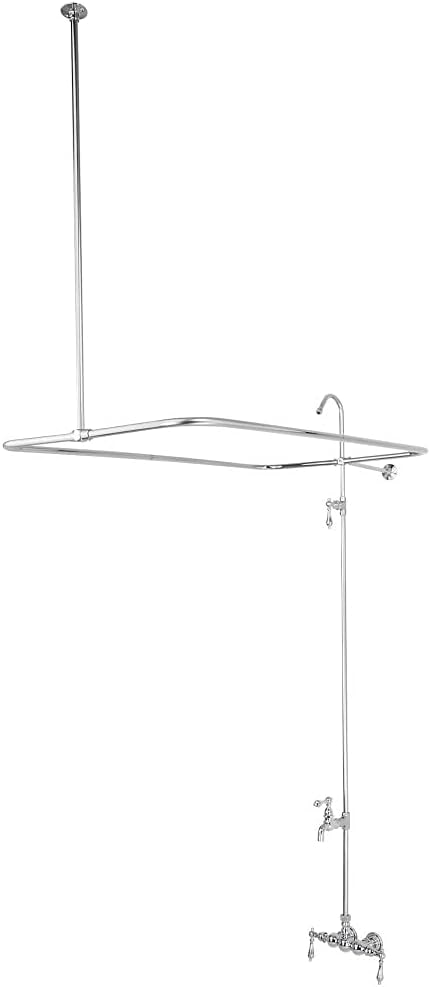 Kingston Brass CC62T1 Vintage Leg Tub Filler and Shower, Metal Lever Handle, Polished Chrome