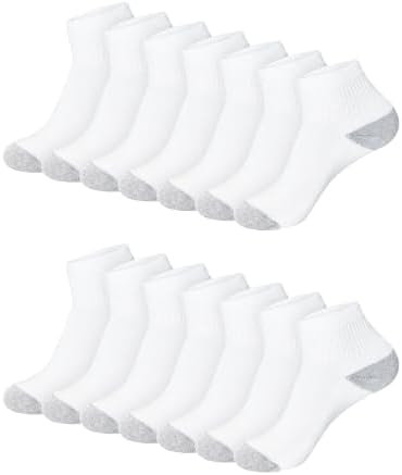 Hanes Womens Value Pack, Ankle Soft Moisture-wicking Socks, Available In 10 And 14-packs, White - 14 Pack, 5-9 US
