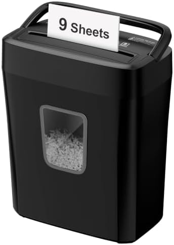 Bonsaii 9-Sheet Crosscut Paper Shredder for Home, P-4 Security Level