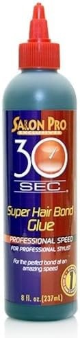 Salon Pro 30 Sec. Super Hair Bond Glue Professional Speed, 8 Ounce