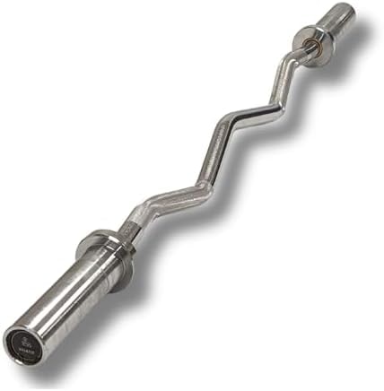 HulkFit 2 Inch Olympic Style EZ Curl Bar - Chrome