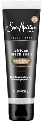 Sheamoisture Facial Wash and Scrub for Blemish Prone Skin African Black Soap to Clarify Skin 4 oz
