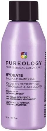Pureology Hydrate Shampoo - For Dry or Color Treated Hair, Moisturizing Shampoo For Hydration & Softness, With Rose Extract & Green Tea, Vegan & Sulfate-Free, 1.7 Fl Oz