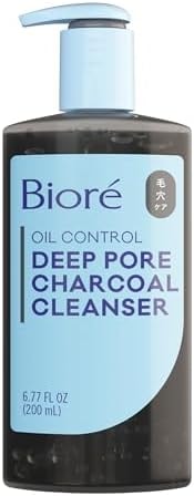 Biore Deep Pore Charcoal Face Wash, Daily Facial Cleanser for Dirt & Makeup Removal, for Oily Skin, 6.77 Oz