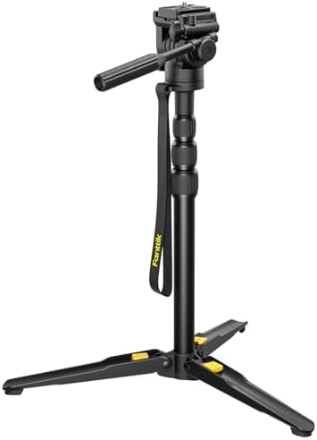 Fanttik DT10 Pro Laser Level Tripod, 2.2 Lbs Lightweight, 360° Flexible Pan Head, Quick Release Plate with 1/4"-20 Thread Mount, for Measurement Tools