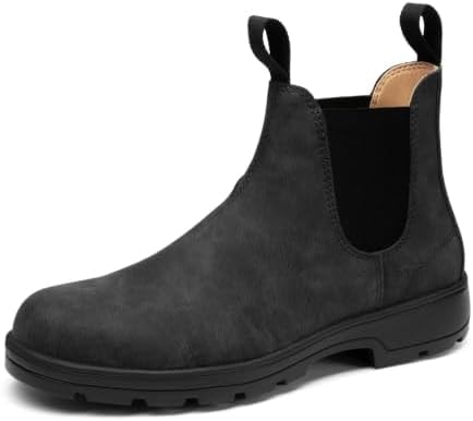 Rihero Mens Black Chelsea Boots Casual Slip On Comfy Work Boots Size 11.5