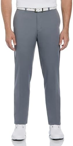PGA TOUR Men’s Golf Performance Pants with Active Waistband, Classic Fit, Solid Stretch Fabric, Moisture-Wicking, Sun Protection , Quiet Shade, 34W x 32L