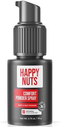 HAPPY NUTS Comfort Powder Spray: Anti Chafing & Mens Deodorant, Aluminum-Free, Sweat and Odor Control for Jock Itch, Groin and Men's Private Parts