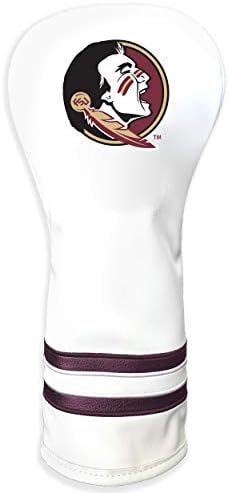 Team Golf NCAA Florida State Seminoles White Vintage Fairway Head Cover White Vintage Fairway Golf Club Headcover, Form Fitting Design, Retro Design