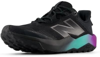 New Balance Women's DynaSoft Nitrel V6 Trail Running Shoe, Black/Black Metallic/Cyber Jade, 5 XW