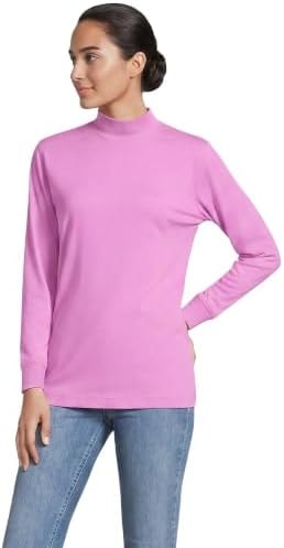 Lands' End Women's Cotton Mock Turtleneck