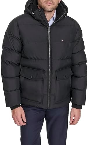 Tommy Hilfiger Men's Hooded Puffer With Patch Pockets