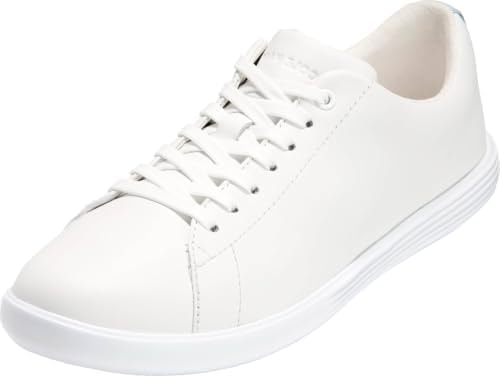 Cole Haan Women's Grand Crosscourt Lightweight Leather Sneaker , White Perforated Leather/Skyway, 6-C US