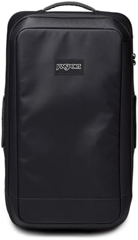 Jansport Good Latitude 95L Rolling Duffel Bag - Checked Bag, Heavy Duty Travel Suitcase with Wheels, TSA Lock & Polycarbonate Hard Shell Bottom, Smokey Grit