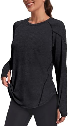 Niashot Long Sleeve Shirts for Women Hiking Sun Uv Shirts Workout Tops L