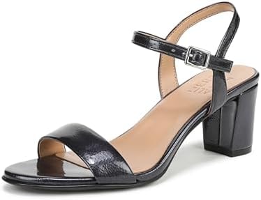 Naturalizer Womens Bristol Ankle Strap Block Heel Dress Sandal Midnight Blue Patent 5 M