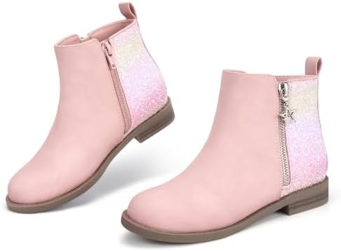 Stelle Girls Ankle Boots Glitter Fall Shoes(Pink,13ML)