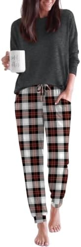 Ekouaer Pajamas for Women Set 2 Piece Long Sleeve Pjs Casual Lounge Sets
