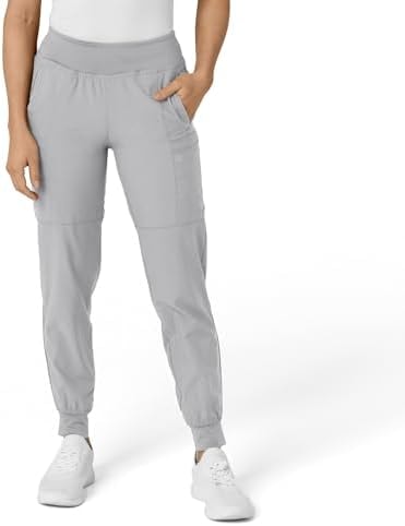 WINK W123 Women's Comfort Waist Cargo Jogger Scrub Pant, Grey, 1X TAL