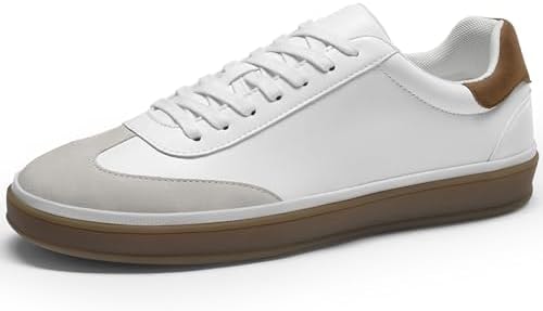 Coostar Mens Casual Shoes Business Dress Sneakers Classic Lace-up Walking Shoe White Size 10.5